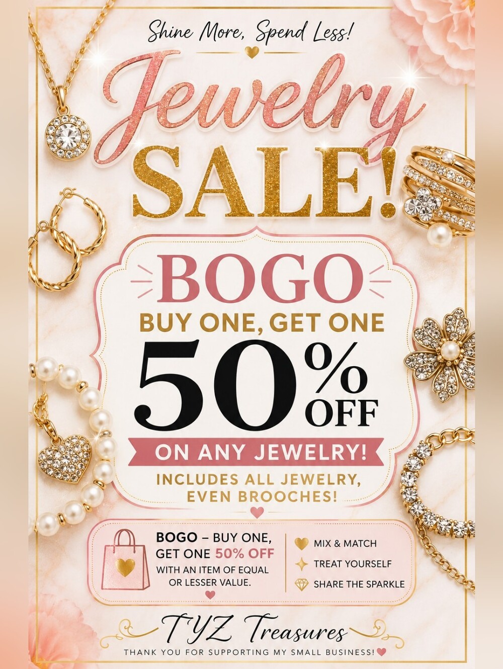 💎✨JEWELRY SALE ✨ All Jewelry BOGO 50% OFF Of Equal Or Lesser Value 📿